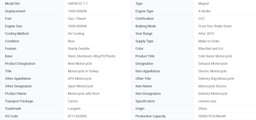 5000W electric motorcycle